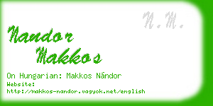 nandor makkos business card